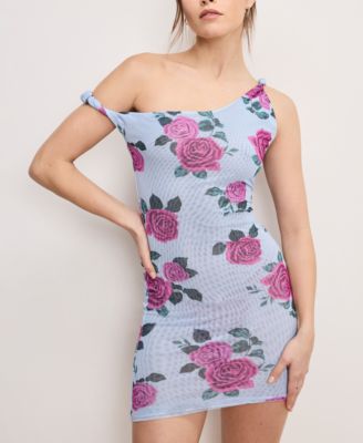 Good American - Women's Floral Mesh Twist Dress Cover-Up