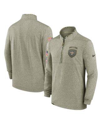 Nike - Men's Olive New Orleans Saints Salute to Service Quarter-Zip Top
