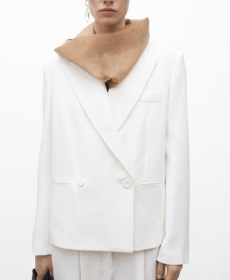 MANGO - Women's Oversized Double-Breasted Suit Jacket