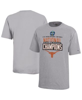 Champion - Big Boys and Girls Gray Texas Longhorns 2025 NCAA Softball Women's College World Series Locker Room T-Shirt