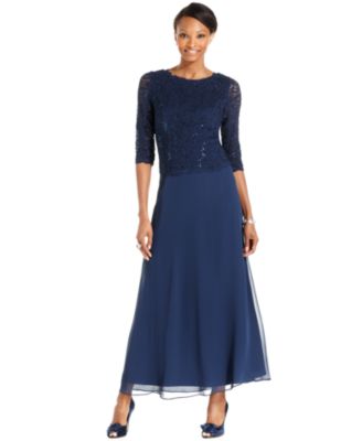 Alex Evenings - Dress, Sequined Lace Gown