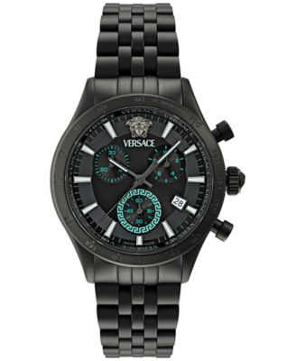 Versace - Unisex Swiss Chronograph Hellenyium Black Ion Plated Bracelet Watch 40mm