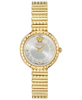 Versace - Women's Swiss Greca Goddess Gold Ion Plated Studded Bracelet Watch 28mm