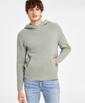 Sun + Stone - Men's Waffle-Knit Pullover Hoodie