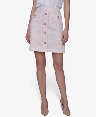 KARL LAGERFELD PARIS - Women's Button-Front Tweed Skirt