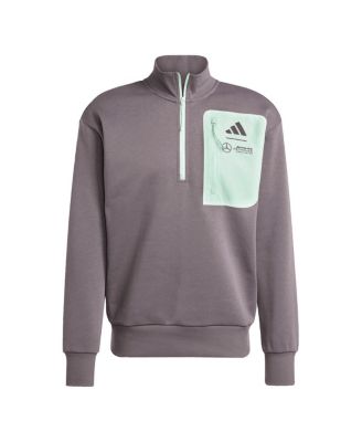 adidas - Men's Charcoal Mercedes-AMG Petronas F1 Team Fan Wear Premium Fleece Quarter-Zip Sweatshirt