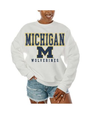 Gameday Couture - Women's White Michigan Wolverines Freestyle Fleece Pullover Sweatshirt