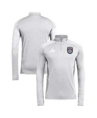 adidas - Men's Silver San Diego FC 2025 Quarter-Zip Long Sleeve Training Top