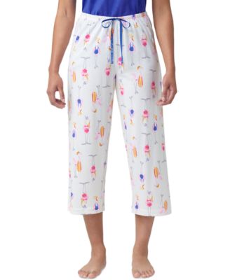 Hue - Women's Beach Flamingos Printed Capri Pajama Pants
