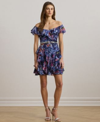 Lauren Ralph Lauren - Women's Print Off-the-Shoulder Cocktail Dress