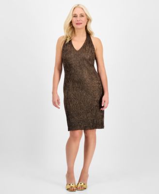 Connected - Women's Sleeveless Halter-Neck A-Line Dress