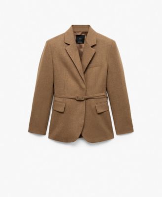 MANGO - Women's Wool-Blend Suit Jacket