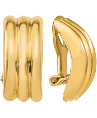 Macy's - Ridge Textured Half Hoop Clip-On Earrings