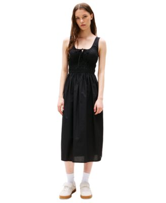 Tommy Jeans - Women's Cotton Smocked-Waist Midi Dress