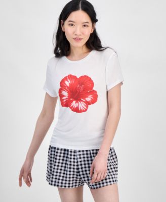 Rebellious One - Juniors' Hibiscus Graphic T-Shirt