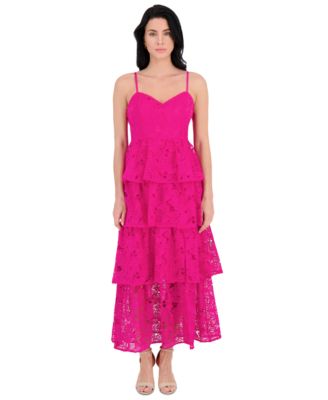 Siena - Women's Embroidered-Lace Ruffle-Tiered Dress