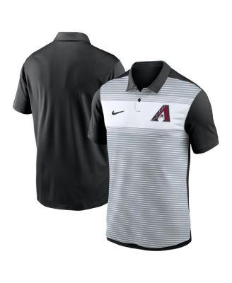 Nike - Men's White/Black Arizona Diamondbacks Vapor Striped Performance Polo Shirt