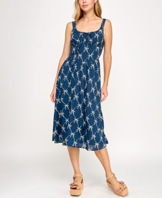 Crystal Doll - Juniors' Printed Sleeveless Midi Dress