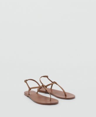 MANGO - Women's Mini Studs Leather Sandals