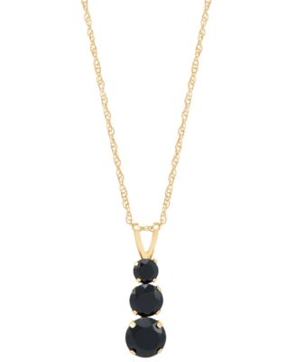 Macy's - Onyx Graduated 18" Pendant Necklace in 14k Gold