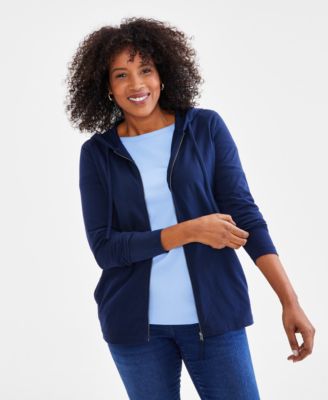Style & Co - Petite Zip-Front Long-Sleeve Hoodie