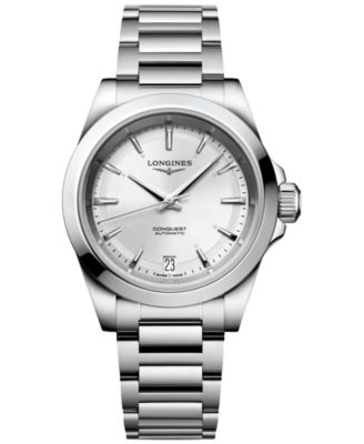 Longines - Women's Swiss Automatic Conquest Stainless Steel Bracelet Watch 34mm