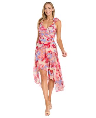 R & M Richards - Women's Printed Chiffon Midi Dress