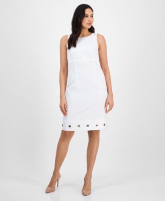 Kasper - Women's Crepe Grommet-Trim Sheath Dress