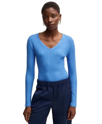 Hugo Boss - BOSS by  Women's Long-Sleeved V-Neck Top