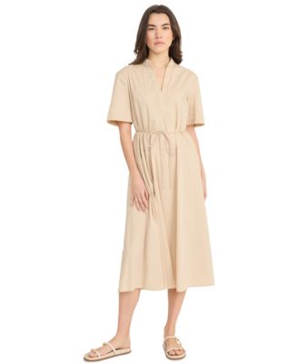 Luxely - Women's Tie-Waist V-Neck Short-Sleeve Midi Dress