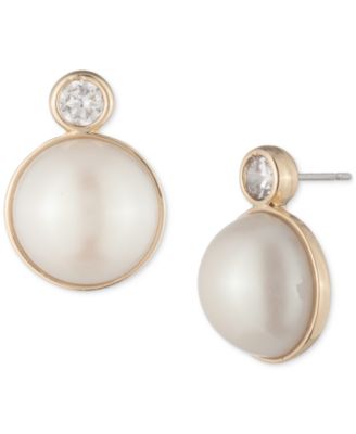 Lauren Ralph Lauren - Gold-Tone Imitation Pearl Stud Earrings