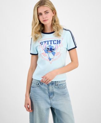 Disney - Juniors' Stitch Graphic Print T-Shirt