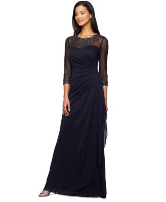 Alex Evenings - Illusion Embellished A-Line Gown