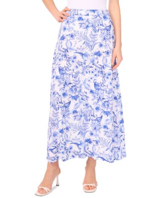 CeCe - Women's Floral-Print Seamed Maxi Skirt
