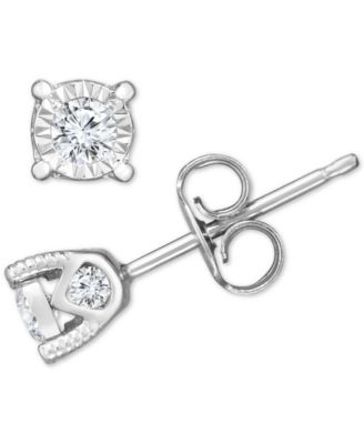 Macy's - TruMiracle&reg; Diamond Stud Earrings (3/8 ct. t.w.) in 14k White Gold, Rose Gold, or Yellow Gold