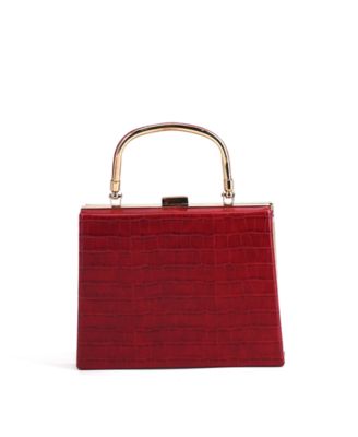 LIKE DREAMS - Eve Faux Croc Top Handle Evening Clutch