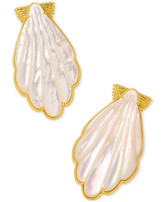Kendra Scott - Gold-Tone Alexa Mother-of-Pearl Shell Earrings