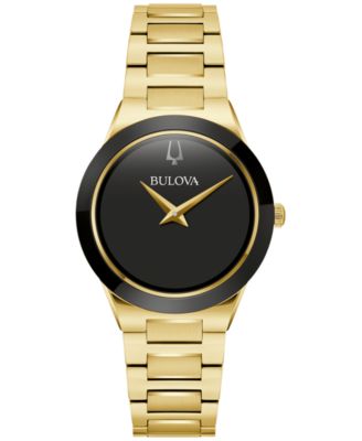Bulova - Women's Modern Millennia Gold-Tone Stainless Steel Bracelet Watch 32mm