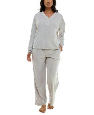 Roudelain - Women's Long-Sleeve Ribbed Velour Pajama Set