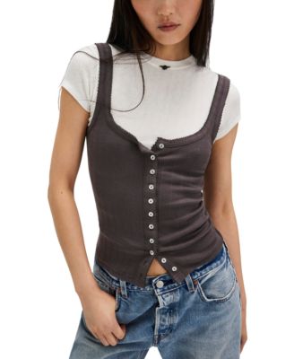 Free People - Women's End Game Pointelle Tank Top