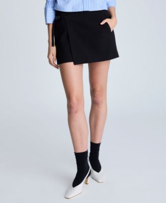 Kenneth Cole - Women's Asymmetrical Faux-Wrap Skort
