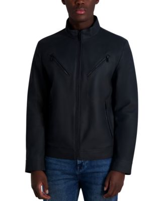 Karl Lagerfeld - Men's Faux-Leather Moto Jacket