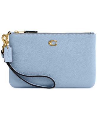 COACH - Polished Pebble Leather Small Zip-Top Wristlet