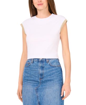 Vince Camuto - Women's Crochet-Trim Top