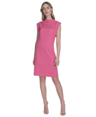 Vince Camuto - Women's Embroidered-Yoke Sheath Dress