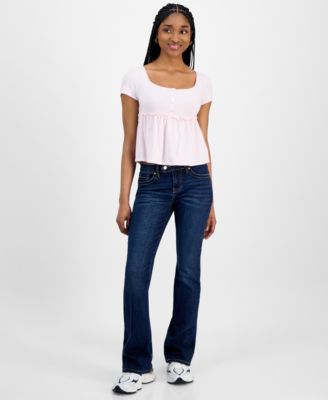 Celebrity Pink - Juniors' Low-Rise Extended-Tab Bootcut Jeans