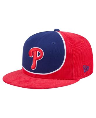 New Era - Men's Red/Royal Philadelphia Phillies Retro Split Corduroy Snapback Hat