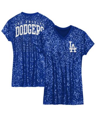 Outerstuff - Big Boys and Girls Royal Los Angeles Dodgers V-Neck Sequin Dress