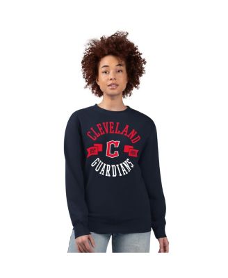 G-III 4Her by Carl Banks - Women's&nbsp;Navy Cleveland Guardians Team Logo Fleece Pullover Sweatshirt
