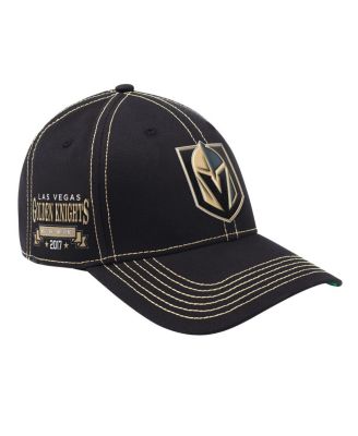 Starter - Men's Black Vegas Golden Knights Sphere II Curved Star fit Adjustable Hat
